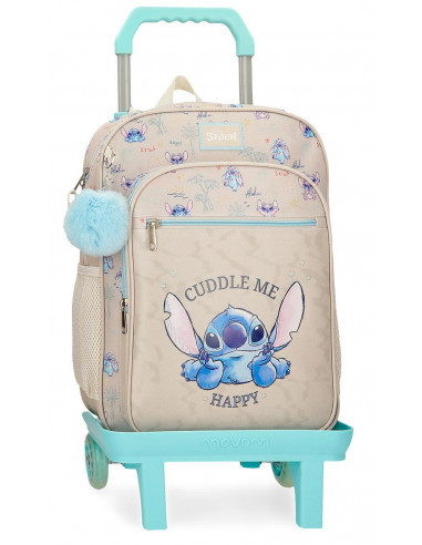 MOCHILA ADAP. C/CARRO 38CM. STITCH CUDDLE ME HAPPY